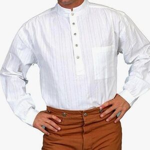 Scully Western Shirt Men's F0_rw015 Size 3XT Tall Blade Collar Cowboy White AOP